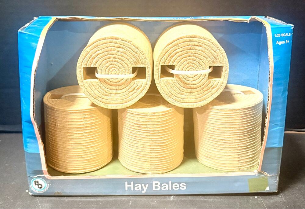 Big Country Farm Toys Hay Bales Set of 5, a 1:20 scale plastic toy accessory